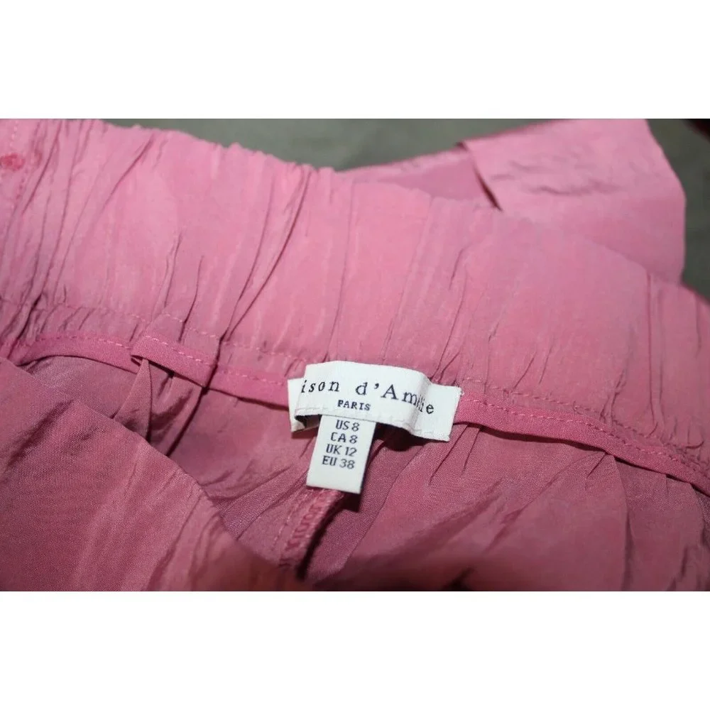 Maison d'Amelie Womens Pink Tie Waist Shorts 8